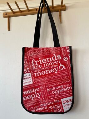lululemon Friends Athletica Black, Red and White Manifesto Graphic Tote